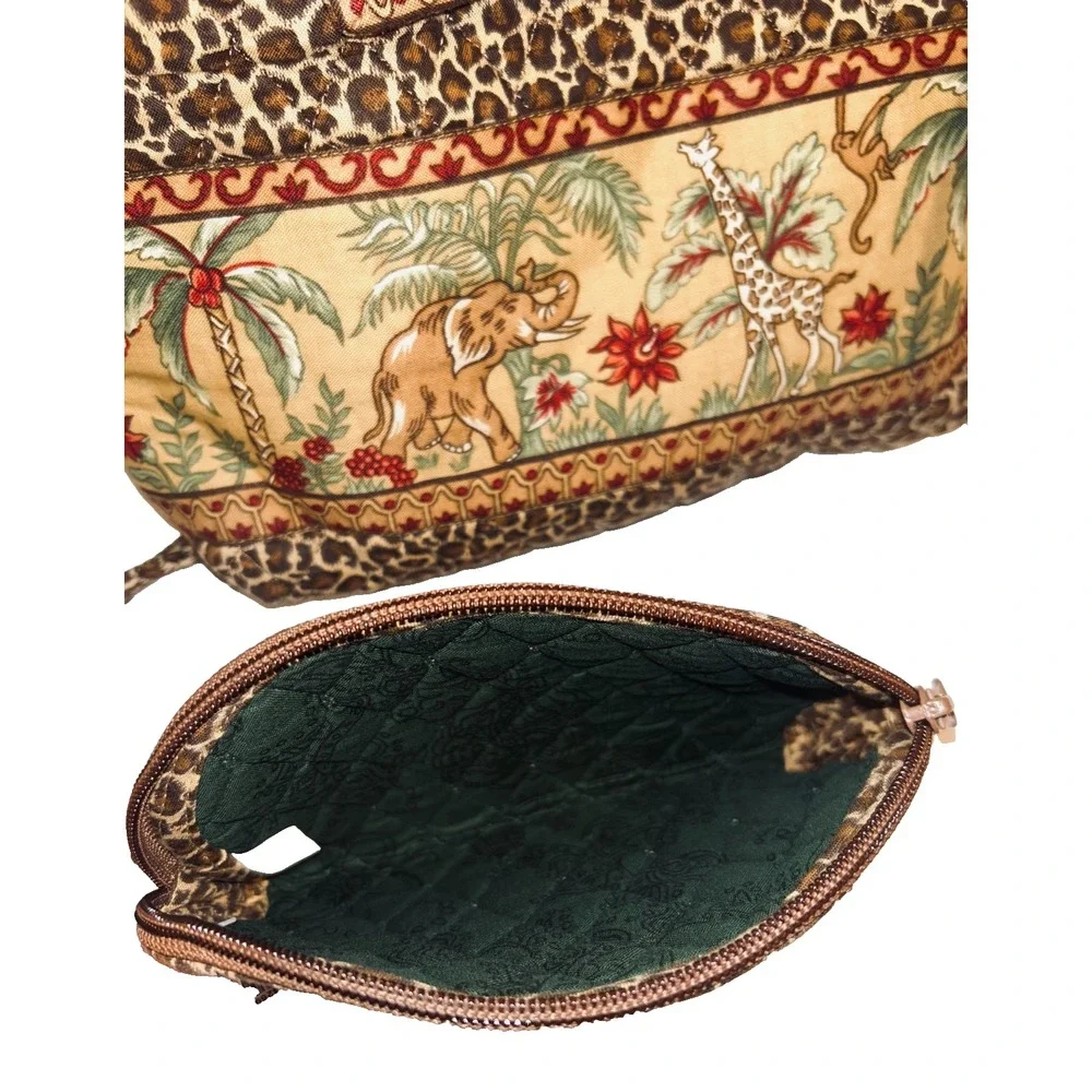 Y2K Quilted Keepers Diaper Bag Backpck Safari Leopard Print Elephant Giraffe Set